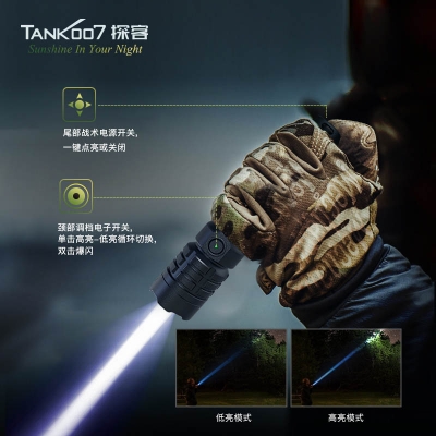 TANK007探客PTL01戰(zhàn)術(shù)型白色激光手電筒 大功率強(qiáng)光激光手電筒價(jià)格