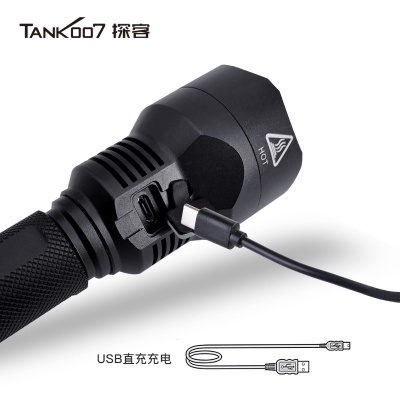 TANK007探客PT12 V2戰術防衛直充LED超亮遠射防身手電2023款1200流明