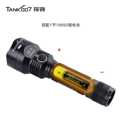 TANK007探客PT12 V2戰術防衛直充LED超亮遠射防身手電2023款1200流明